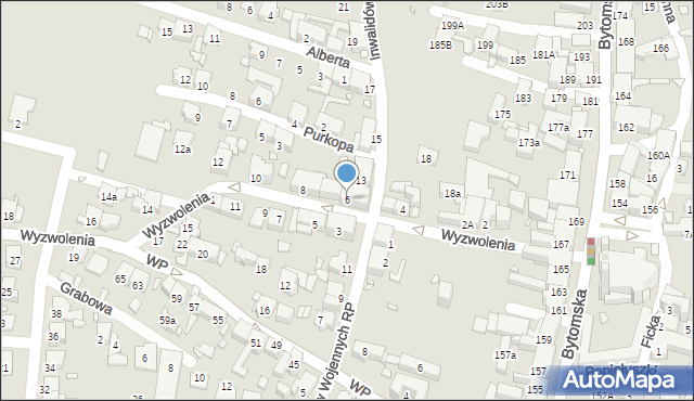 Piekary Śląskie, Wyzwolenia, 6, mapa Piekary Śląskie