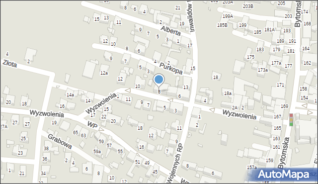 Piekary Śląskie, Wyzwolenia, 8, mapa Piekary Śląskie