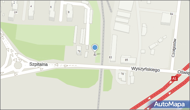 Piekary Śląskie, Wyszyńskiego Stefana, ks. prym. kard., 81, mapa Piekary Śląskie