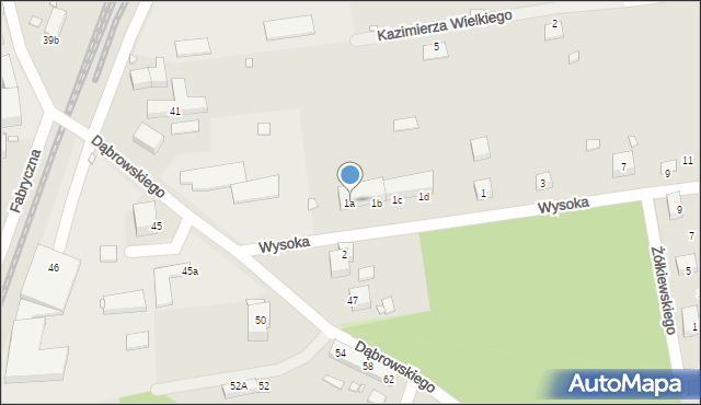 Pieńsk, Wysoka, 1a, mapa Pieńsk