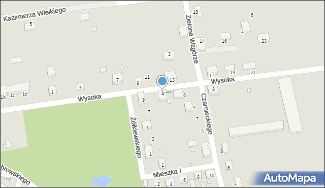 Pieńsk, Wysoka, 4, mapa Pieńsk