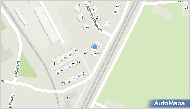 Piła, Wybickiego Józefa, gen., 23, mapa Piły