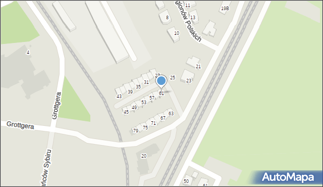 Piła, Wybickiego Józefa, gen., 61, mapa Piły