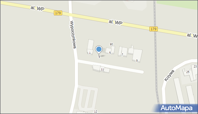 Piła, Wypoczynkowa, 3, mapa Piły