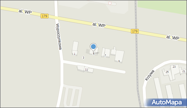 Piła, Wypoczynkowa, 5, mapa Piły