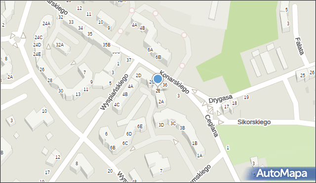 Piła, Wyspiańskiego Stanisława, 2B, mapa Piły