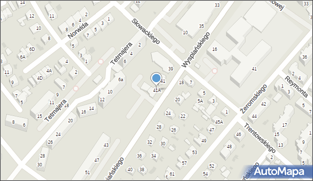 Piła, Wyspiańskiego Stanisława, 41A, mapa Piły