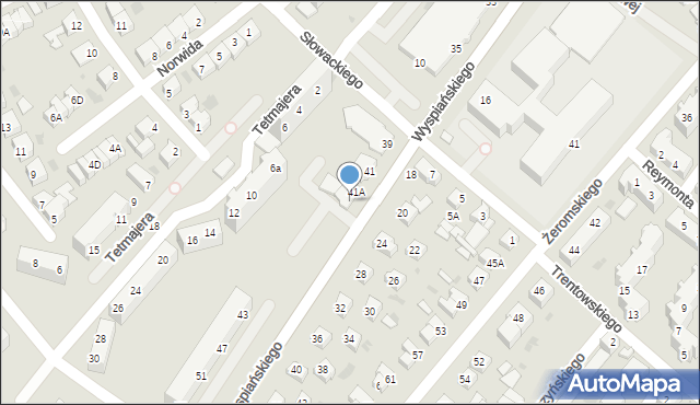 Piła, Wyspiańskiego Stanisława, 41B, mapa Piły