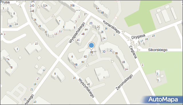 Piła, Wyspiańskiego Stanisława, 6E, mapa Piły