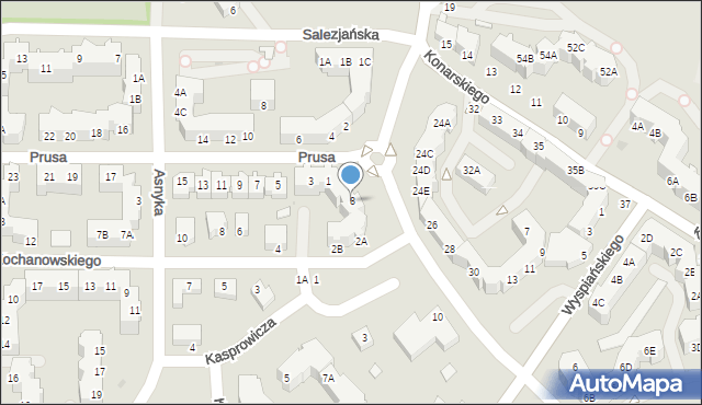 Piła, Wyszyńskiego Stefana, ks. prym. kard., 8, mapa Piły