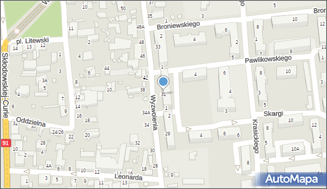 Piotrków Trybunalski, Wyzwolenia, 31, mapa Piotrków Trybunalski