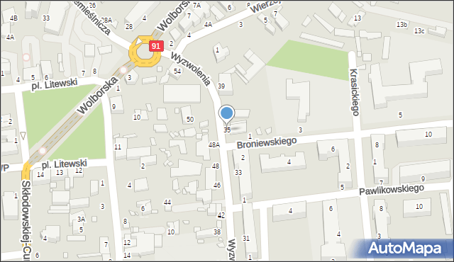 Piotrków Trybunalski, Wyzwolenia, 35, mapa Piotrków Trybunalski