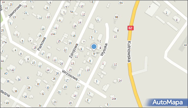Płock, Wysoka, 6, mapa Płock