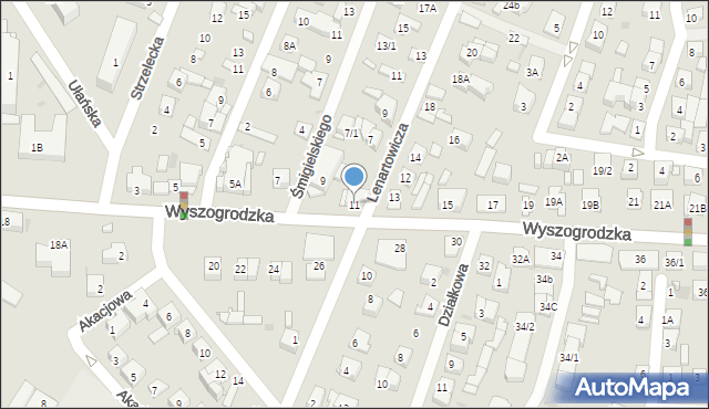 Płock, Wyszogrodzka, 11, mapa Płock