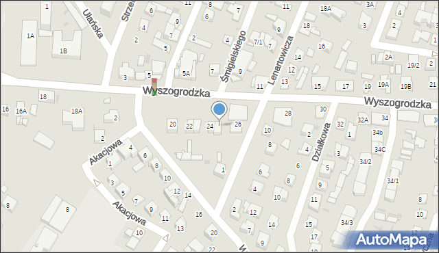 Płock, Wyszogrodzka, 24A, mapa Płock
