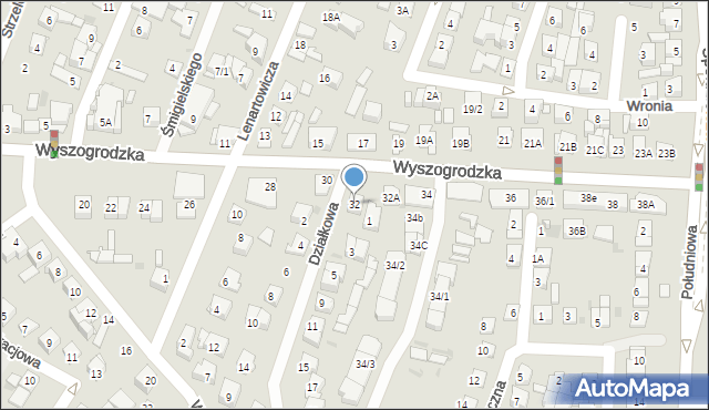 Płock, Wyszogrodzka, 32, mapa Płock