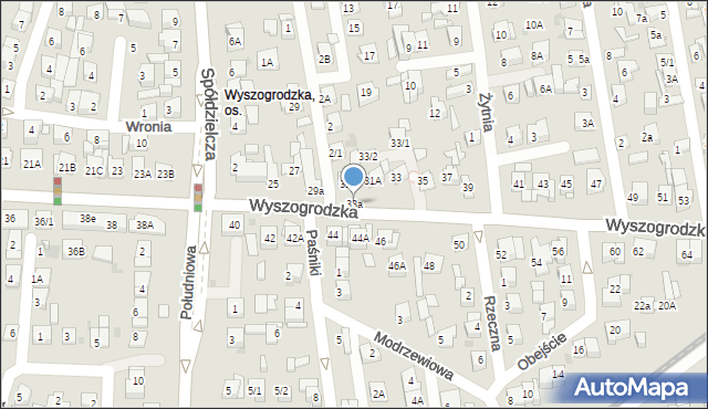 Płock, Wyszogrodzka, 33a, mapa Płock