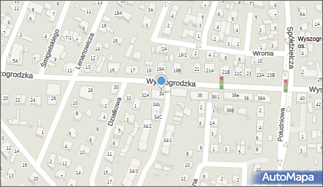 Płock, Wyszogrodzka, 34, mapa Płock