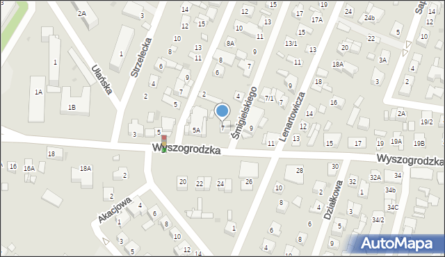 Płock, Wyszogrodzka, 7, mapa Płock