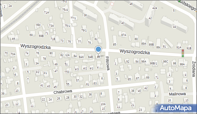 Płock, Wyszogrodzka, 86, mapa Płock