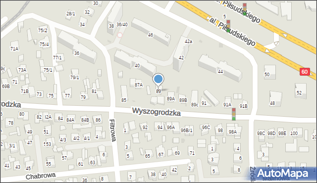 Płock, Wyszogrodzka, 89, mapa Płock