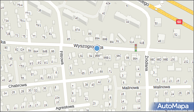 Płock, Wyszogrodzka, 96A, mapa Płock