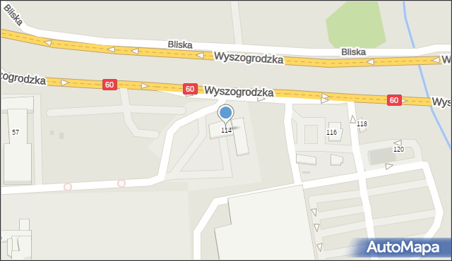 Płock, Wyszogrodzka, 114, mapa Płock