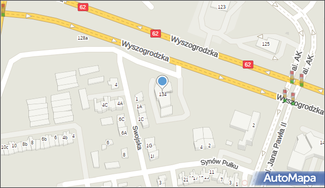 Płock, Wyszogrodzka, 134, mapa Płock