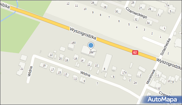 Płock, Wyszogrodzka, 164, mapa Płock