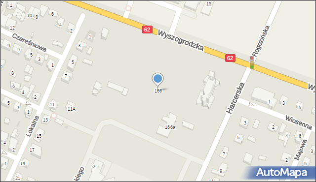 Płock, Wyszogrodzka, 166, mapa Płock