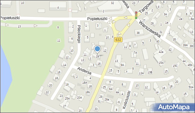 Płońsk, Wyszogrodzka, 14, mapa Płońsk