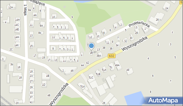 Płońsk, Wyszogrodzka, 40, mapa Płońsk