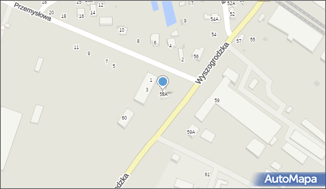 Płońsk, Wyszogrodzka, 58A, mapa Płońsk