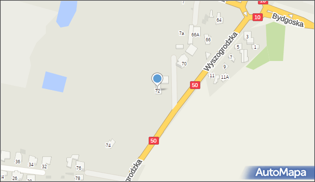 Płońsk, Wyszogrodzka, 72, mapa Płońsk