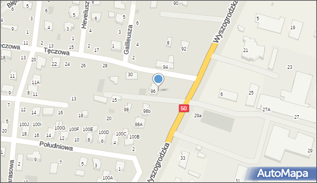 Płońsk, Wyszogrodzka, 96a, mapa Płońsk