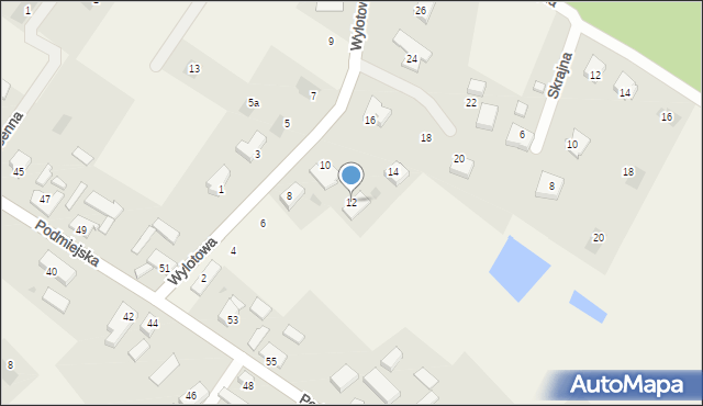 Podańsko, Wylotowa, 12, mapa Podańsko