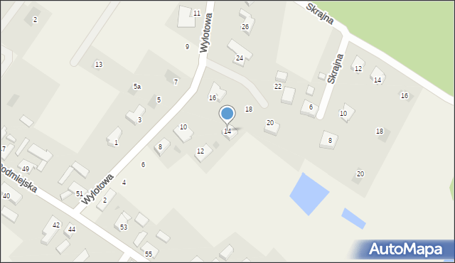 Podańsko, Wylotowa, 14, mapa Podańsko