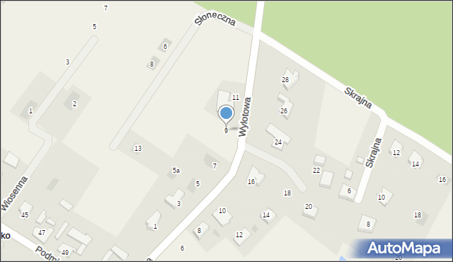 Podańsko, Wylotowa, 9, mapa Podańsko