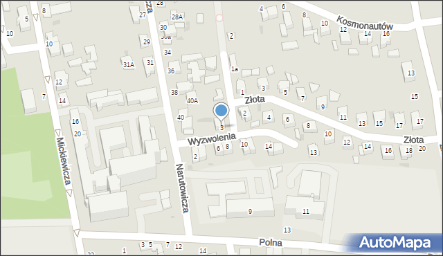 Poddębice, Wyzwolenia, 3, mapa Poddębice