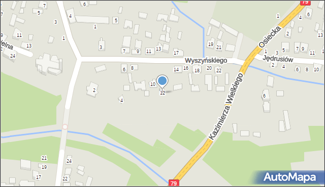 Połaniec, Wyszyńskiego Stefana, ks. kard., 12, mapa Połaniec