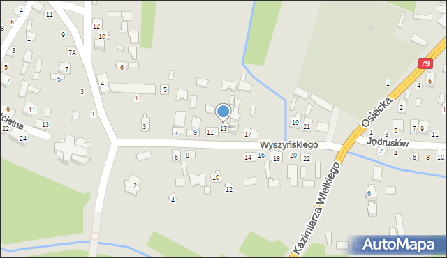 Połaniec, Wyszyńskiego Stefana, ks. kard., 13, mapa Połaniec