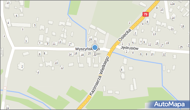 Połaniec, Wyszyńskiego Stefana, ks. kard., 22, mapa Połaniec