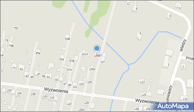 Poręba, Wyzwolenia, 105b, mapa Poręba