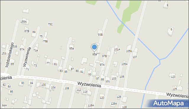 Poręba, Wyzwolenia, 93a, mapa Poręba