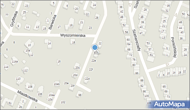 Poznań, Wyszomierska, 22c, mapa Poznania