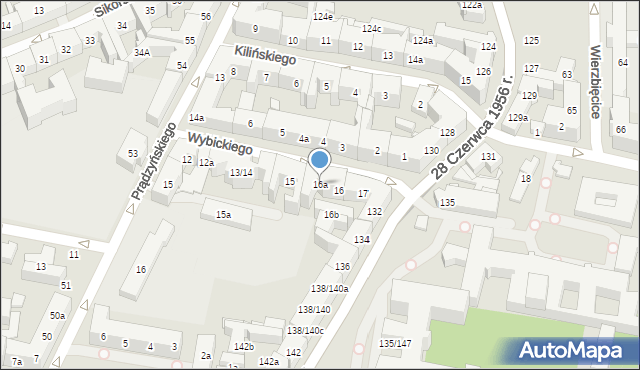 Poznań, Wybickiego Józefa, gen., 16a, mapa Poznania