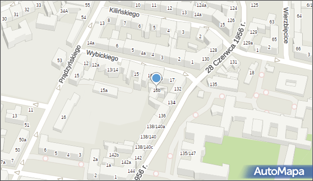 Poznań, Wybickiego Józefa, gen., 16b, mapa Poznania
