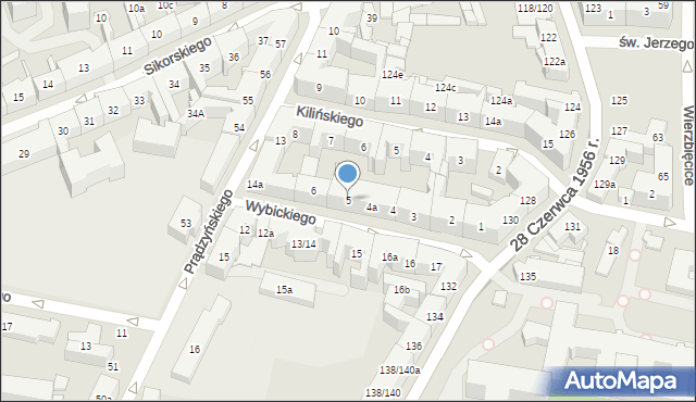 Poznań, Wybickiego Józefa, gen., 5, mapa Poznania