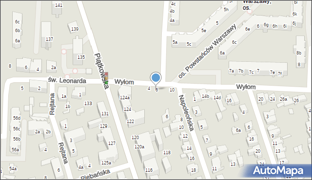 Poznań, Wyłom, 6, mapa Poznania