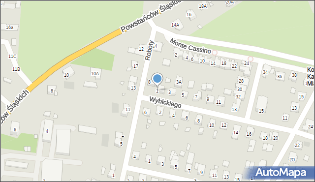 Prudnik, Wybickiego Józefa, gen., 1, mapa Prudnik